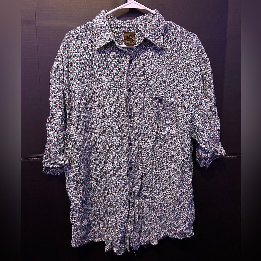 Vintage 90s Style Bruno Men’s Casual Button Down Collared Shirt Sz XL
